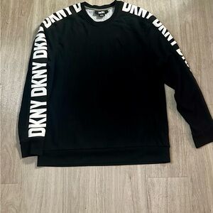 DKNY Black Crewneck with White Logo Detail